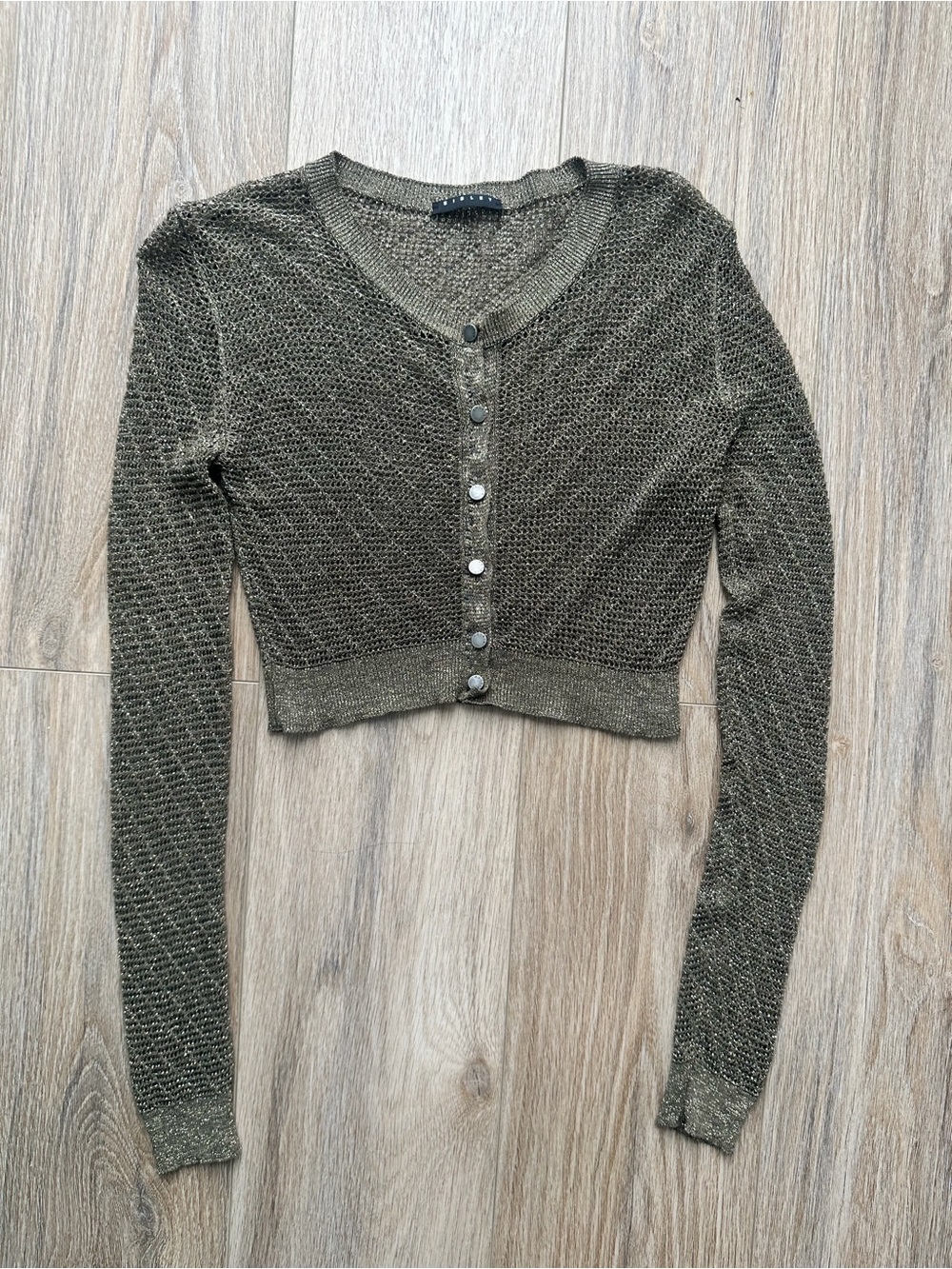 Sisley sheer metallic knit cardigan